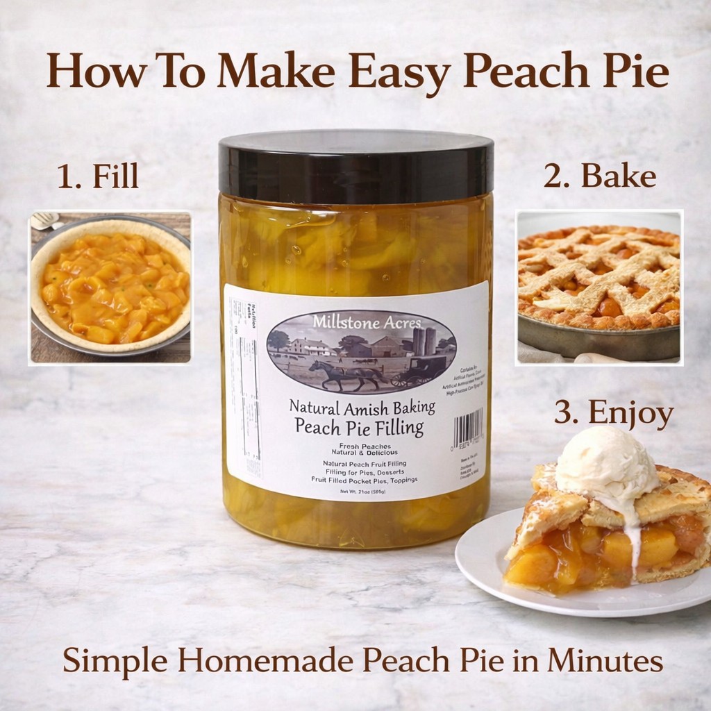 Easy homemade peach pie made with ready-to-use peach pie filling and flaky golden crust.