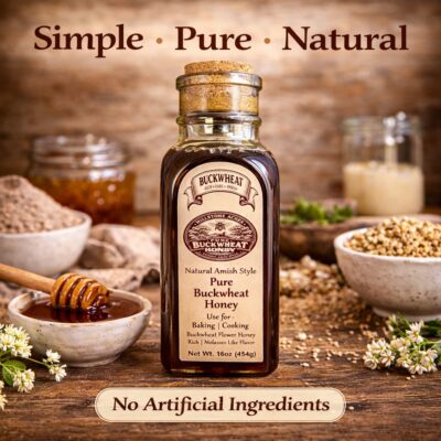 pure-buckwheat-honey-no-artificial-ingredients-homestead-kitchen Millstone Acres Pure Buckwheat Honey made with one simple ingredient and no artificial ingredients.