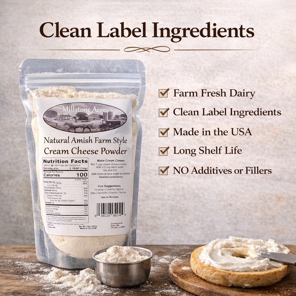 Cream Cheese Powder made with real dairy ingredients and shelf-stable pantry convenience.