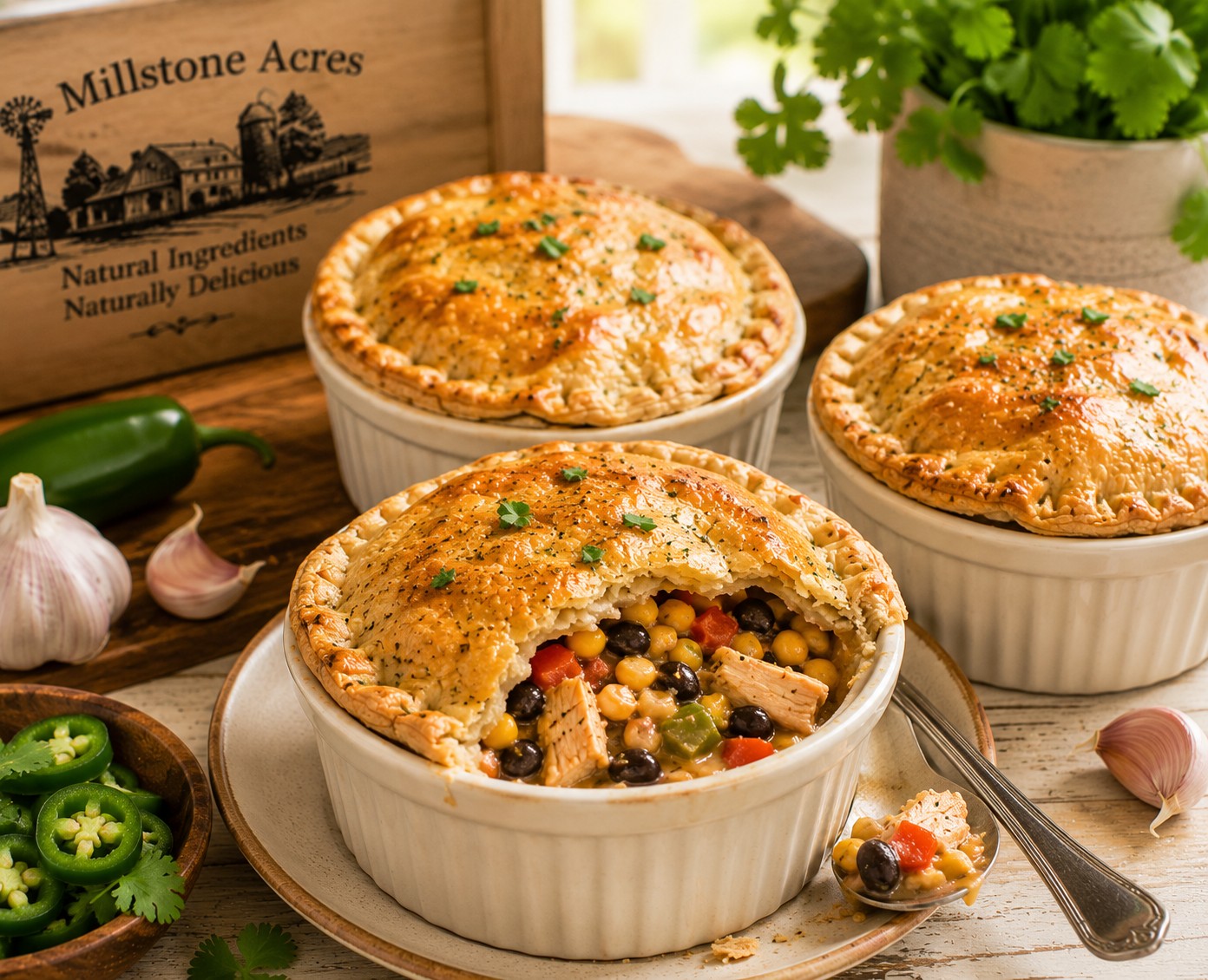 Southwest savory hand pies made with Millstone Acres Jalapeño and Garlic Pie Crust Mix
